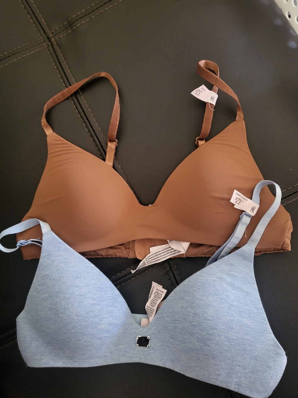 Victoria's Secret Seamless T-Shirt Bras - Brown & Light Blue
